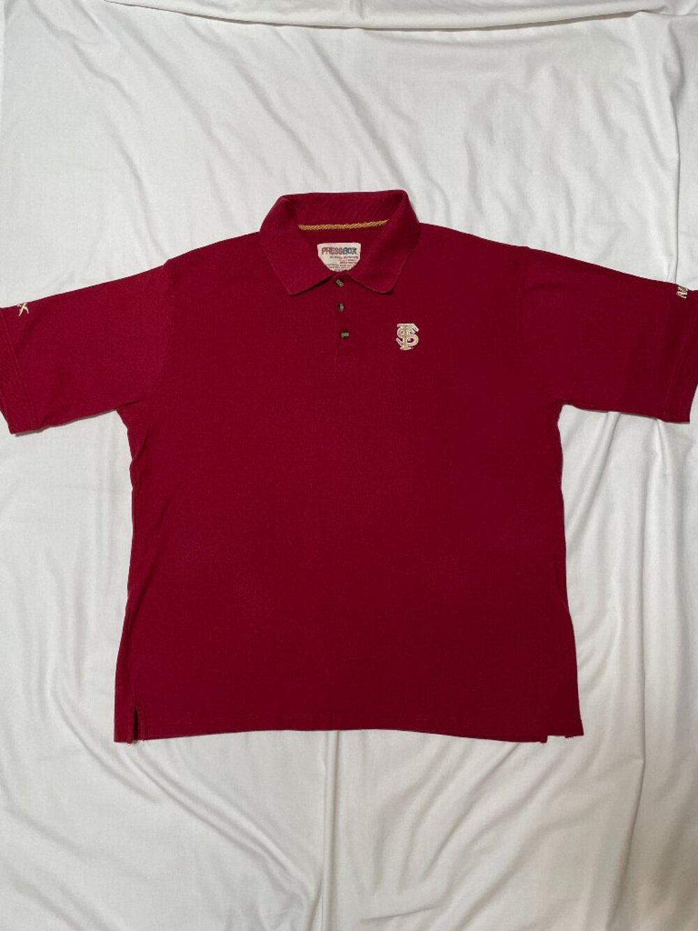 Florida State Polo Mens XL Pressbox Maroon Cotton Preowned